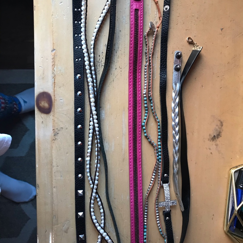 Lot of used leather wrap bracelets